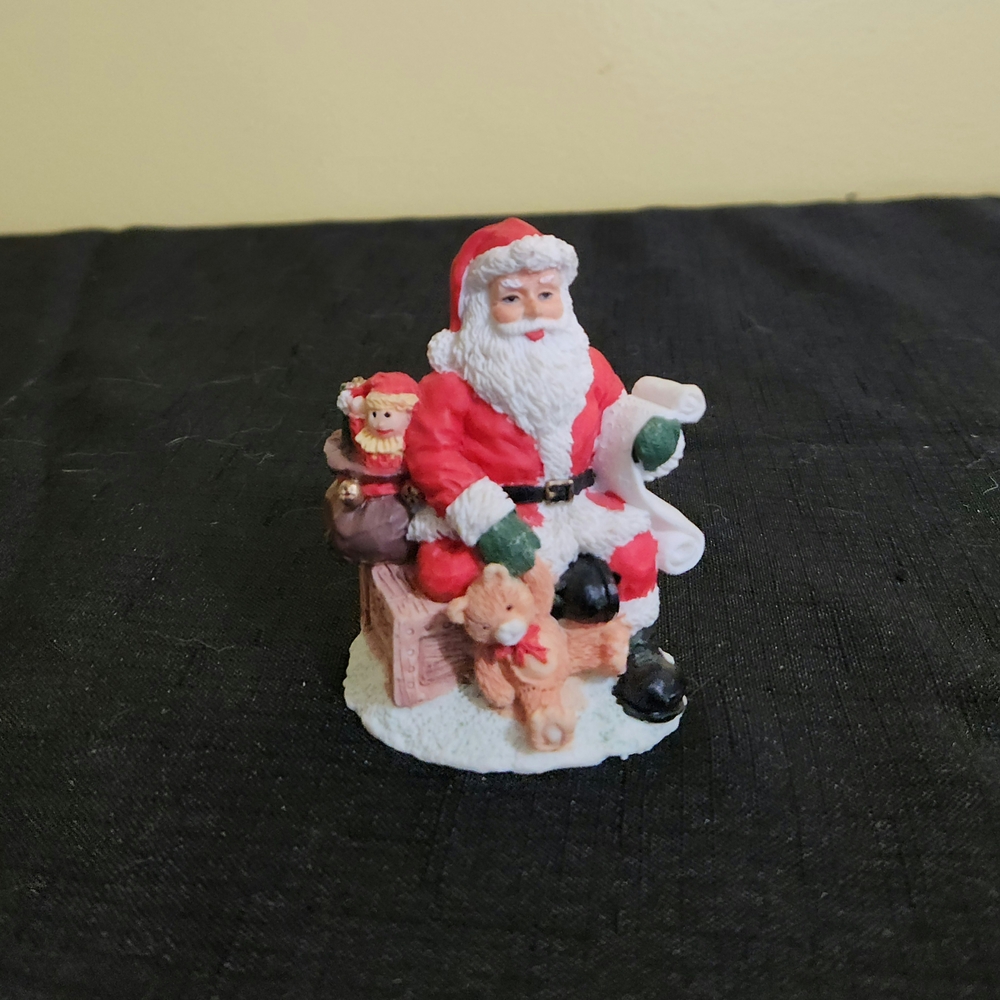 Vintage Santa Claus Figurine with Teddy Bears